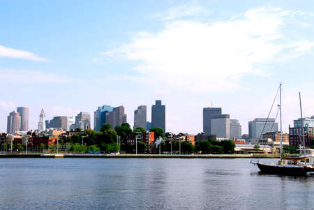 Boston skyline on summer dayの写真素材