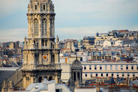 Scenic view on rooftops in Paris Franceの写真素材