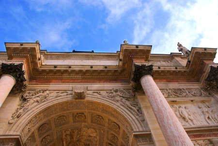 Arc de Triomphe du Carrousel in Paris France, fragmentの写真素材