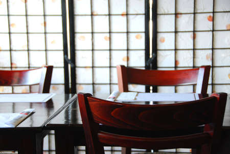 Interior of a empty modern japanese restaurantの写真素材