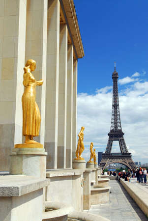 View of Eiffel tower from Trocadero. Paris, France.の写真素材
