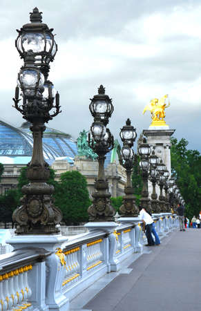 Alexander the Third bridge in Paris, France.の写真素材