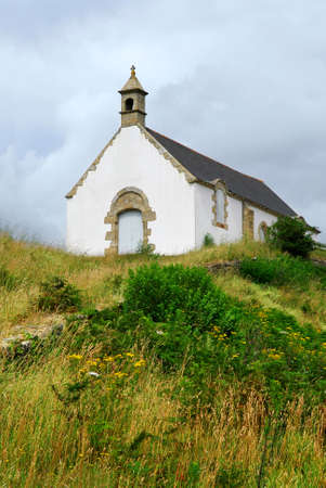 Tumulus Saint-Michel church in Carnac, South Brittany, Franceの写真素材