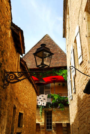 Details of medieval architecture in historical town of Sarlat, Franceの写真素材