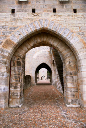 Medieval Valentre bridge in Carhors in southwest Franceの写真素材
