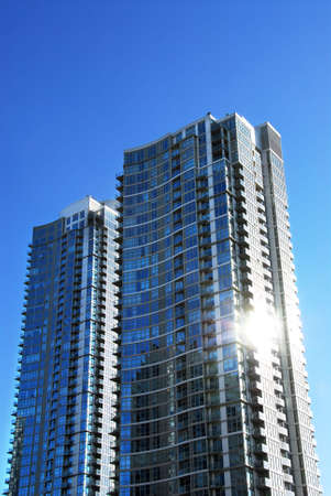 Highrise buildings of a modern condominium complex