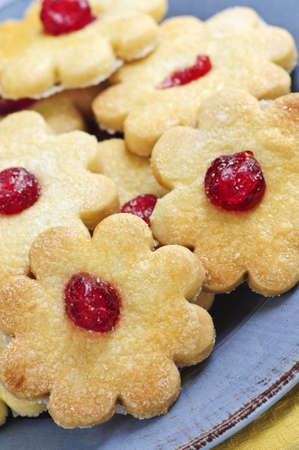 Fresh shortbread cookies served on a plate