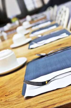 Table setting in a restaurant close up