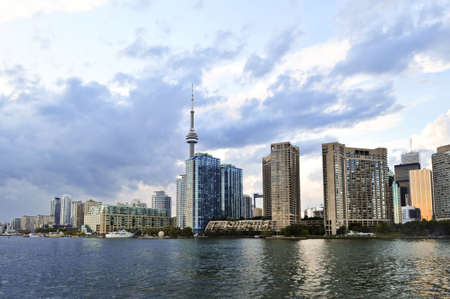 Toronto city waterfront skyline in late afternoonのeditorial素材