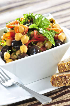 Vegetarian meal of chickpea or garbanzo beans saladの写真素材