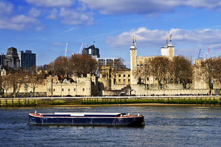 Tower of London skyline  view from Thames river