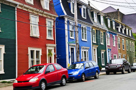 Colorful houses in St. John's, Newfoundland, Canadaの写真素材
