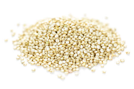 Pile of quinoa grain on white backgroundの写真素材