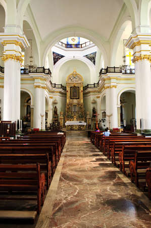 Our Lady of Guadalupe church interior in Puerto Vallarta, Jalisco, Mexicoのeditorial素材