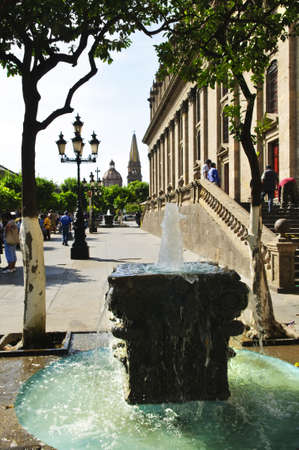 Degollado Theater side view in historic Guadalajara center, Jalisco, Mexicoのeditorial素材