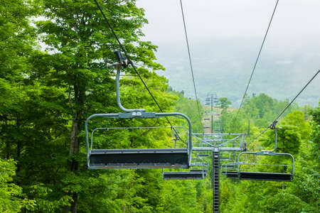COLLINGWOOD, ON, CANADA - JUNE 18: Chairlift closed in summer at Blue Mountain Ski Resort, 2014のeditorial素材