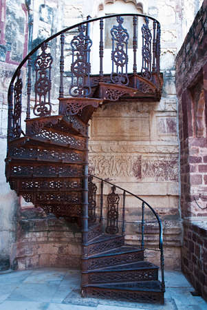 Beautiful old spiral staircase の写真素材