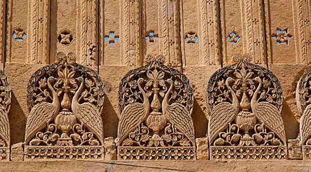 Element exterior in Mandir Palace, Jaisalmer, Rajasthan, Indiaの写真素材