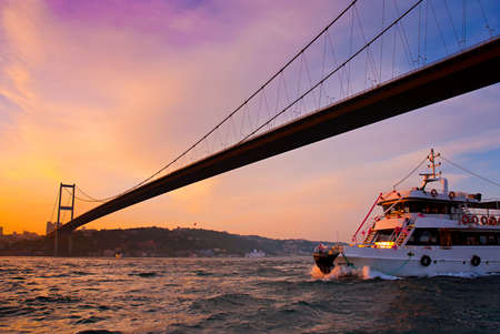 Bosphorus Bridge in Istanbul, Turkey.のeditorial素材