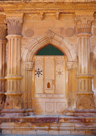 Decorative detail  of Mandir Palace in Jaisalmer, Rajasthan, India の写真素材