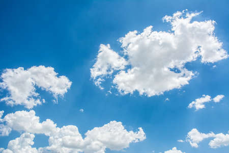 Beautiful blue sky with clouds. Abstract backgroundの写真素材
