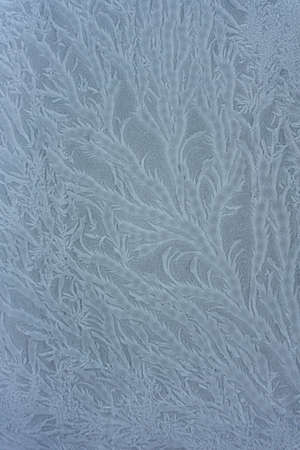 Frost patterns on the window of Winter strong frost. Siberiaの写真素材