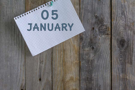 Calendar with January 5 date. Concept of the day of the year.の写真素材