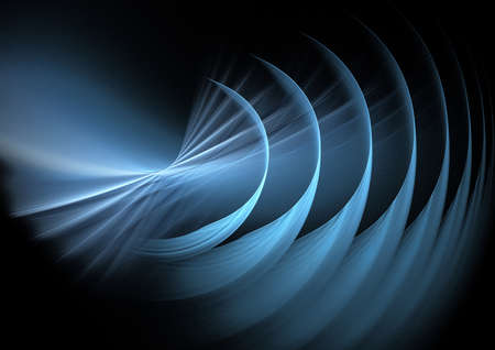 Abstract fractal rays and semicircles, computer-generated image