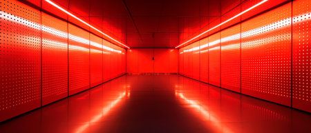 Futuristic wallpaper with glowing red nano carbon fiber lines. Dynamic motion background.の素材