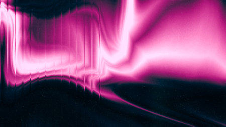 Blurred pink gradient tones abstract on dark grainy background. Glowing light. Large banner.