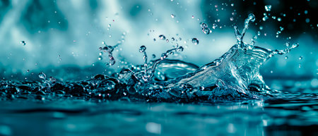 Close up water splash. Abstract clean soft water splash wallpaper.の素材
