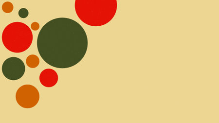 Colorful abstract circles wallpaper illustration. Vibrant colors of autumn background.