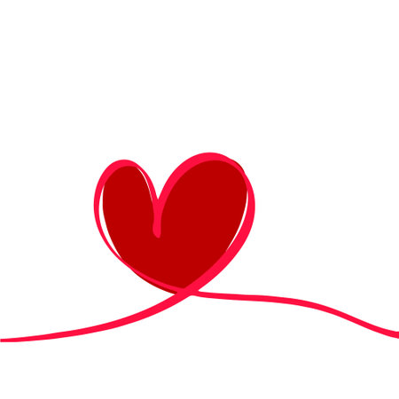 Heart shape vector. Valentines day concept. Minimalist Illustration for header or banner. Designed for love concepts.のイラスト素材