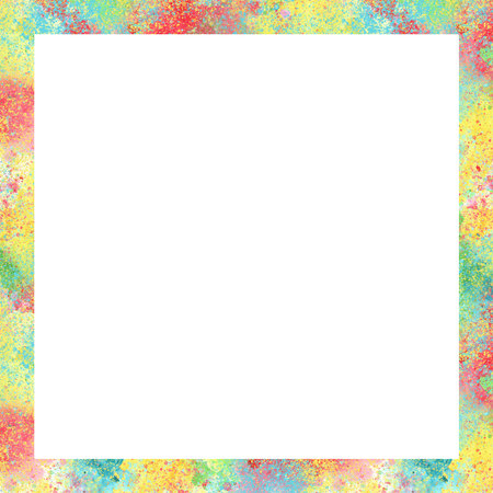 Hand-drawn watercolor frame with colorful backgroundの写真素材