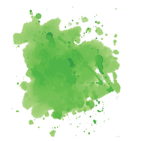 Hand-drawn watercolor illustration. Green watercolor background. Vectorのイラスト素材