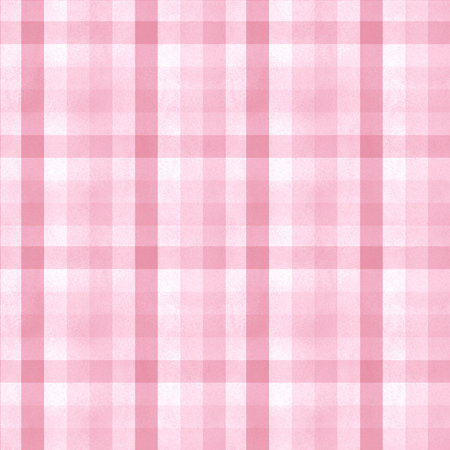 White pink seamless plaid checkered pattern with watercolor texture. Geometric pattern for tablecloths, paper napkins, curtains. Scrapbooking paper. Sakura set clipart. Hand-drawn illustrationの写真素材