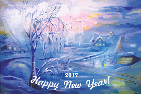 Happy New Year 2017のイラスト素材