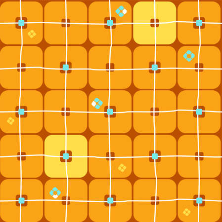 Background, geometric, seamless, large orange squares.Geometric, seamless pattern with large orange...