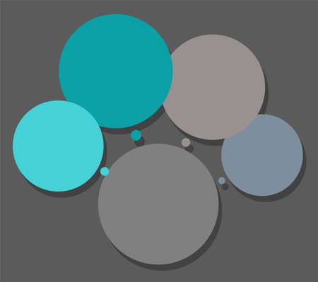 The scheme, four sectors, frame for text, infographics. Five round multicolor frame for infographics. The gray background. Frame for text or icons.のイラスト素材
