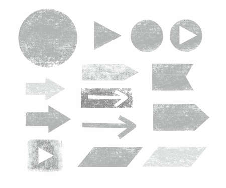 Arrow, button, graphite, pencil, white background, infographics. Arrows and frames, painted gray graphite pencil on a white background. For infographics.のイラスト素材