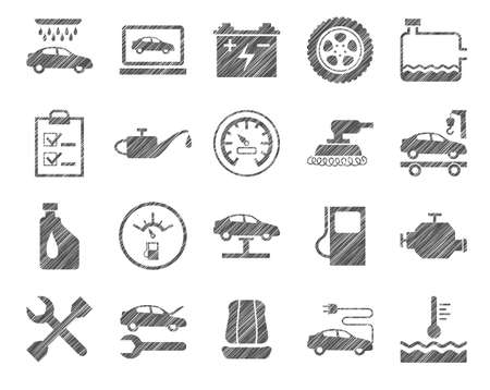 Car repair and maintenance illustrationのイラスト素材