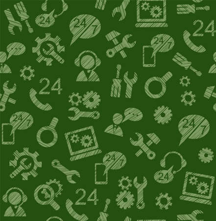 Technical support theme seamless pattern vector illustrationのイラスト素材