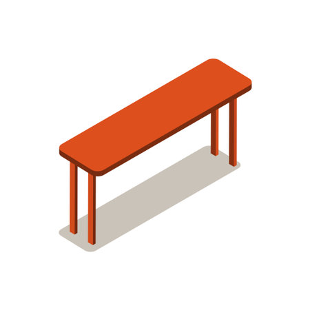 work table, office, kitchen, coffee table in isometric projection for modeling, design, furniture, interior. isolated on white backgroundのイラスト素材