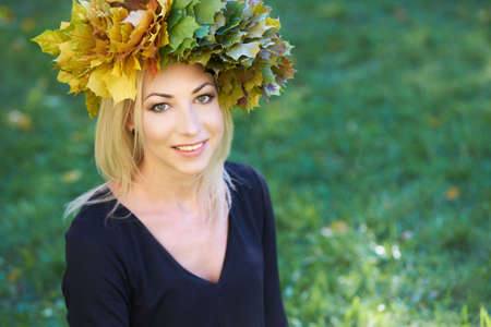Autumn portrait. Young girl.の写真素材
