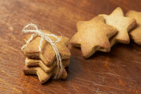 Ginger biscuits. Delicious sweet dessert. Bakery products.の写真素材