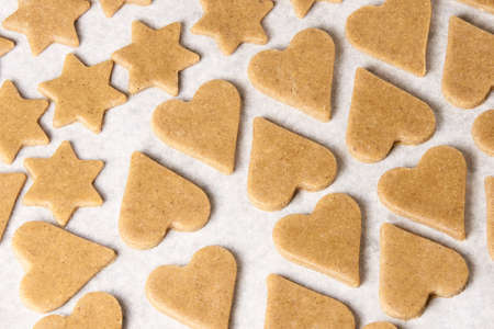 Preparation dessert. Gingerbread Cookie. Ready dough.の写真素材