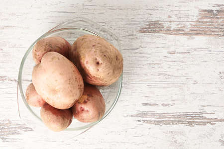 Raw potatoes. Healthy foods. Fresh harvest.の写真素材