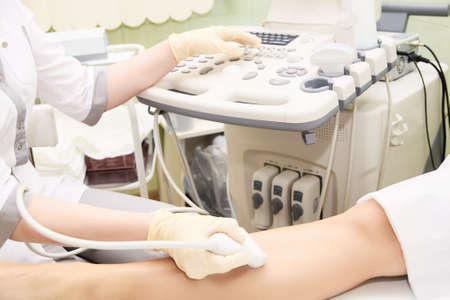 Medical examination. Ultrasonography. Patients leg.の写真素材