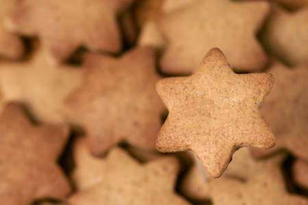 Gingerbread Cookie. Shape star. Bakery products. Delicious dessert.の写真素材