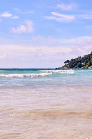 Coast. Blue water. sunny day.の写真素材